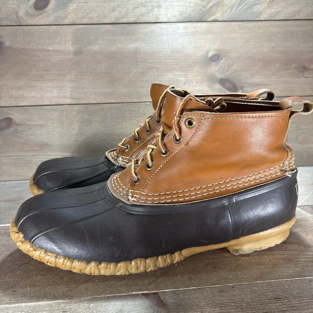 ll bean duck boots mens size 12 wide shoes brown hunting winter waterproof boots